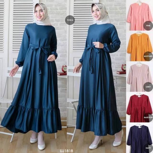 GAMIS KNOT MAIDA FIT TO L GAMIS MODIS BAJU WANITA MODEL TERBARU FASHION MUSLIM TRENDY REALPICT ORI