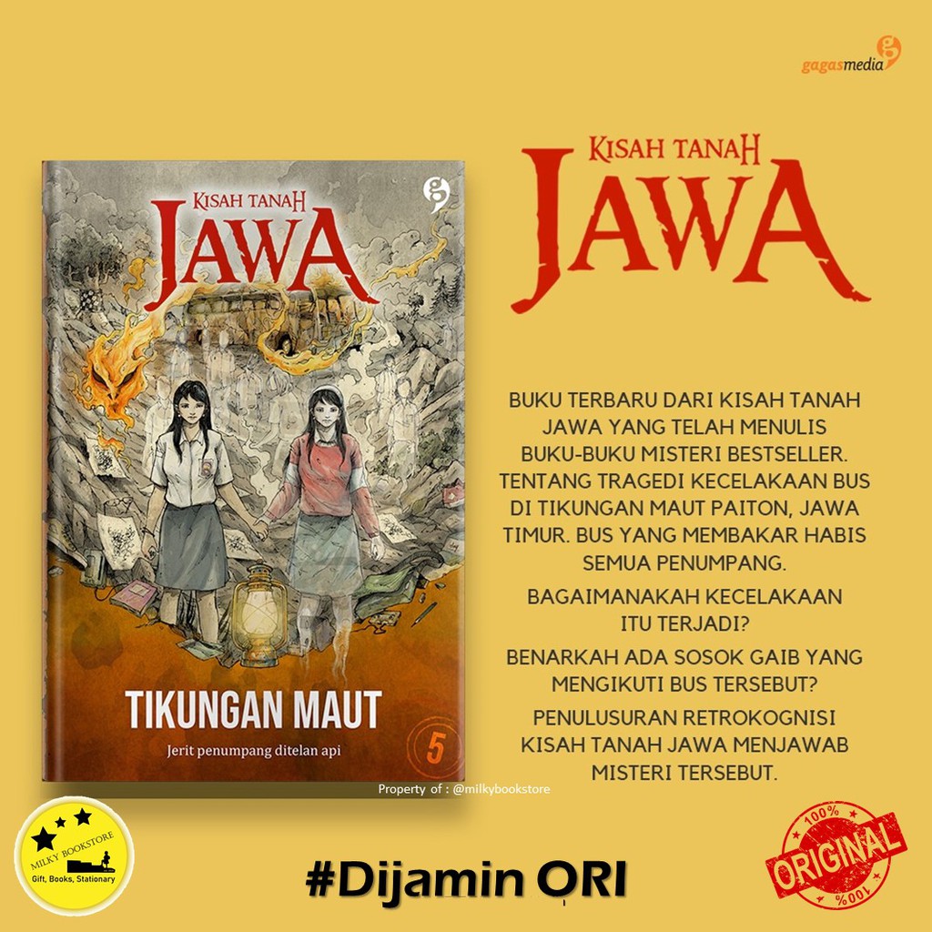 Buku Kisah Tanah Jawa 5 Tikungan Maut Jerit Penumpang di Telan Api - Novel Misteri Gagas Media