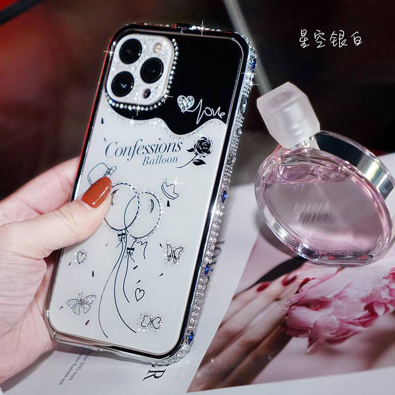 Case Bumper Metal Hias Kristal Berlian Imitasi Glitter Untuk iPhone 13 12 11 Pro MAX X XS MAX XR 12 13 11