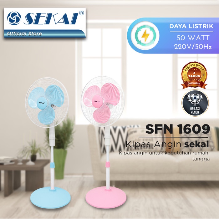 SEKAI Stand Fan 16 Inch SFN1609 Kipas Angin Tumpu SFN 1609