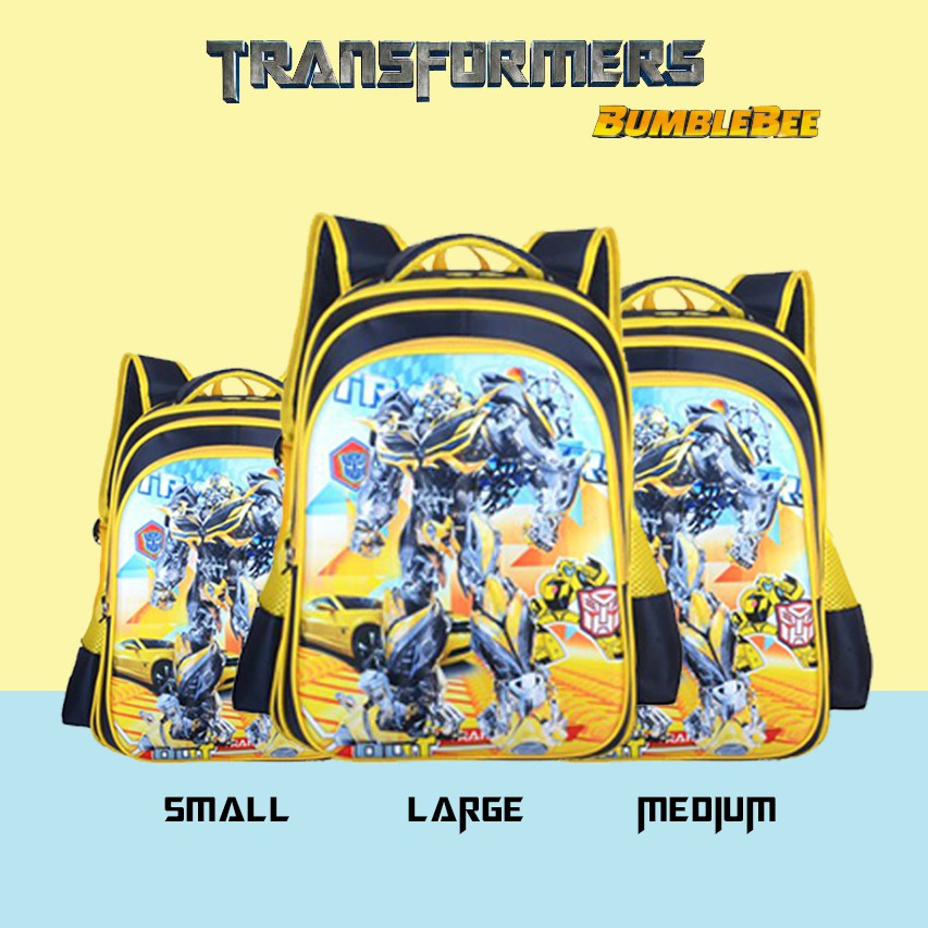 [Brandedbaby] TAS RANSEL ANAK SEKOLAH TRANSFORMER BUMBLE BEE IMPORT WATERPROOF S/M/L