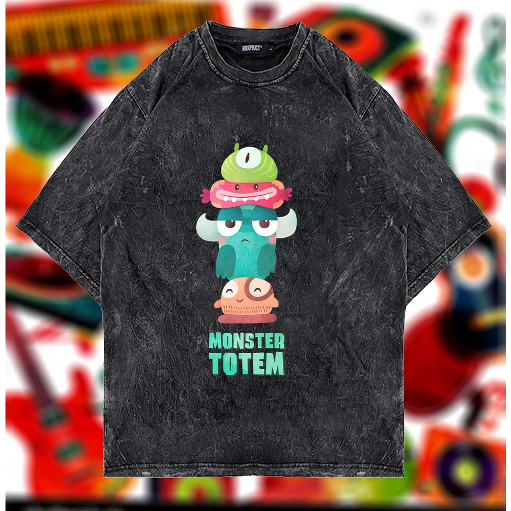 KAOS OVERSIZE  MONSTER TOTEM WASHED TEES