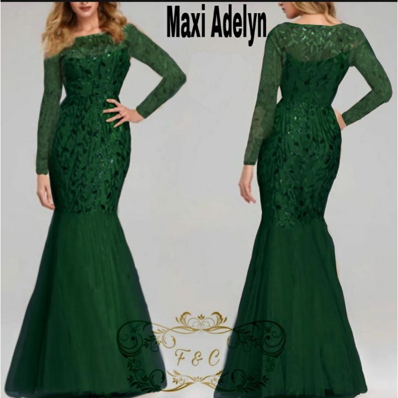 MAXY ADELYN DUYUNG MUTIARA, TILE FURING, MAXY DRESS GAUN , 4 UKURAN