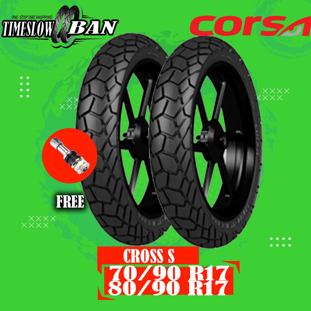 Paket Ban Motor Moped (Motor bebek) // CORSA CROSS S 70-90 - 80/90 Ring 17 Tubeless