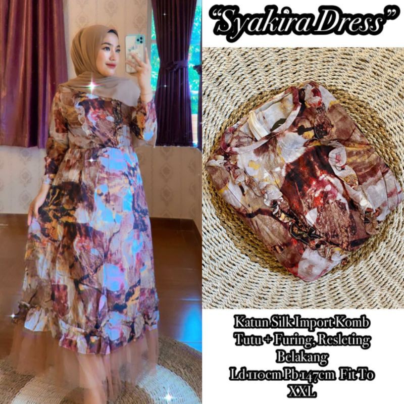 GAMIS / KATUN SILK IMPORT/ SYAKIRA DRESS