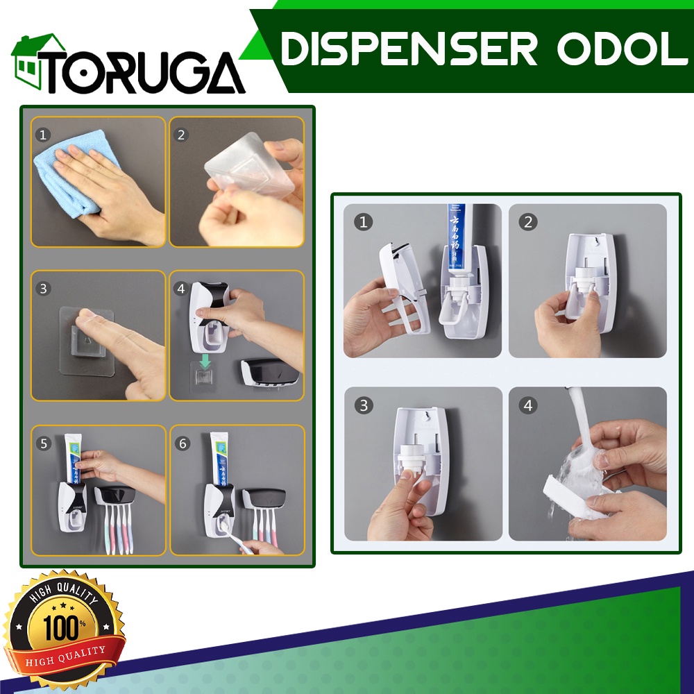 Tempat Pasta Gigi Dispenser Odol Brush Holder Kamar Mandi Gantungan Dinding