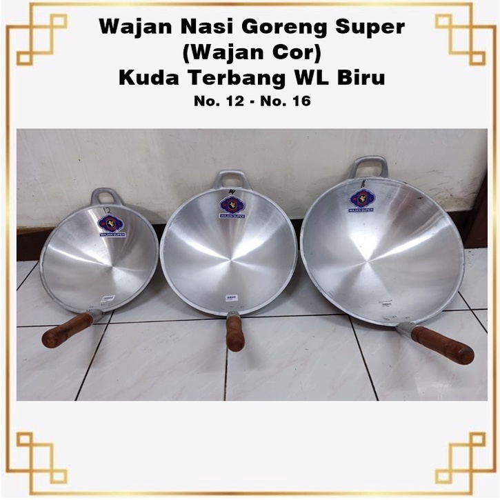 Wajan Nasi Goreng Cor Super Kuda Terbang WL Biru No. 12