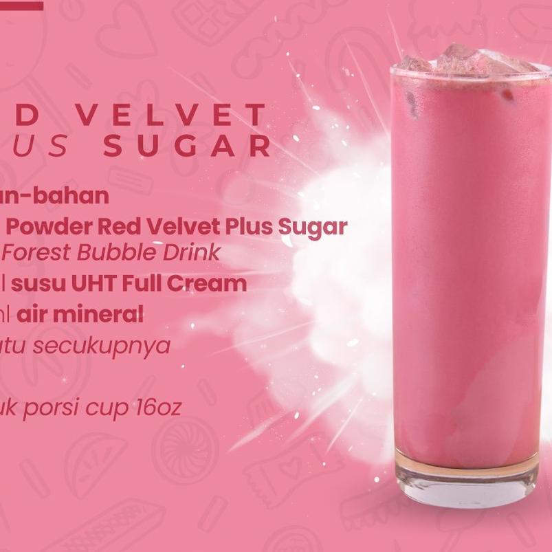 

(PRODUK DVJZC) Bubuk Minuman RED VELVET Powder 1000g PLUS GULA - Forest Bubble Drink