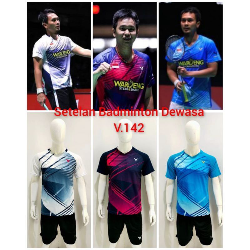 New Stelan Jersey Badminton Baju Kaos Bulutangkis Dewasa VICTOR V. 142 model HENDRA AHSAN 2022