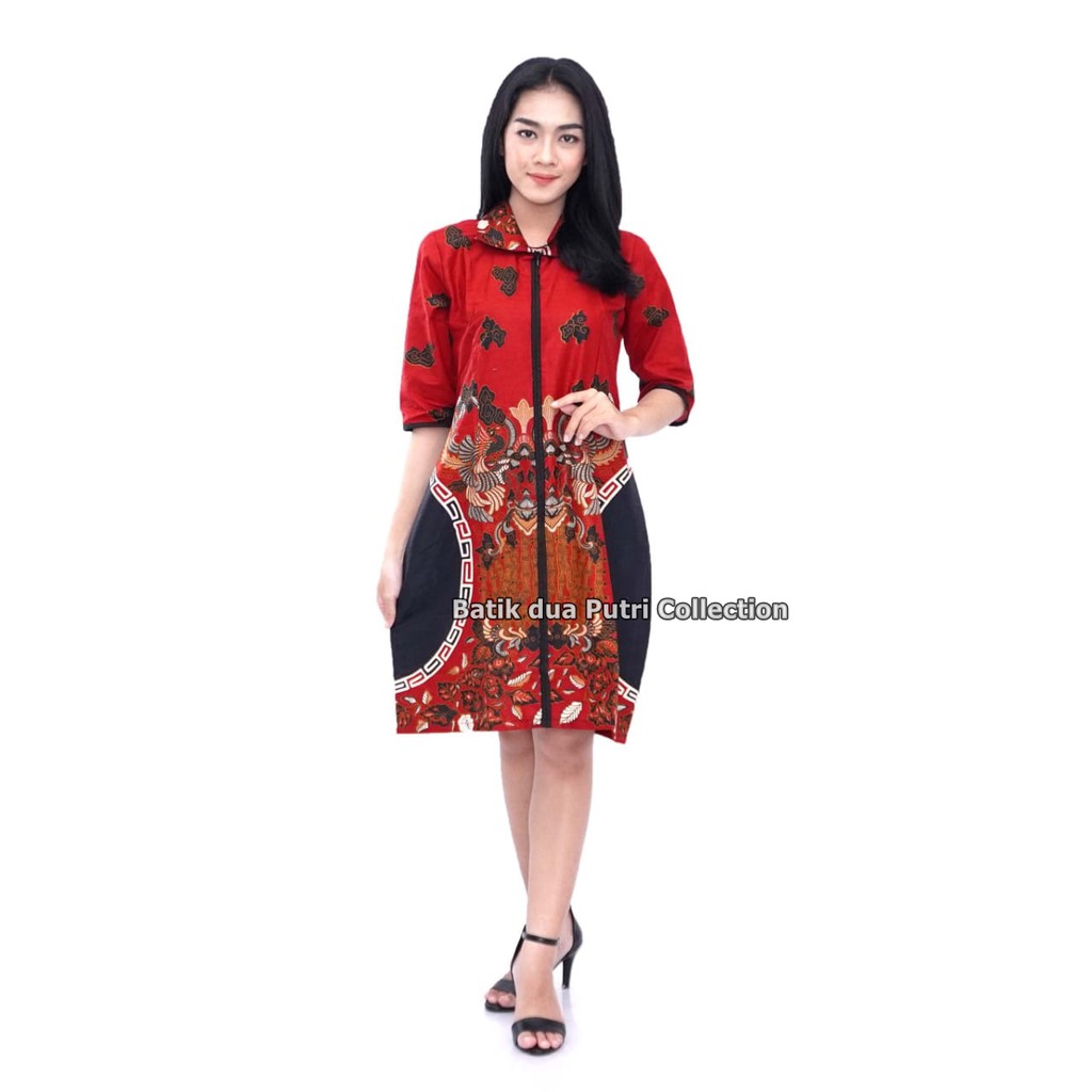 Couple Batik Sekdress Lengan Panjang 3/4  tebaru - SD Bolong By Dua Putri Collection