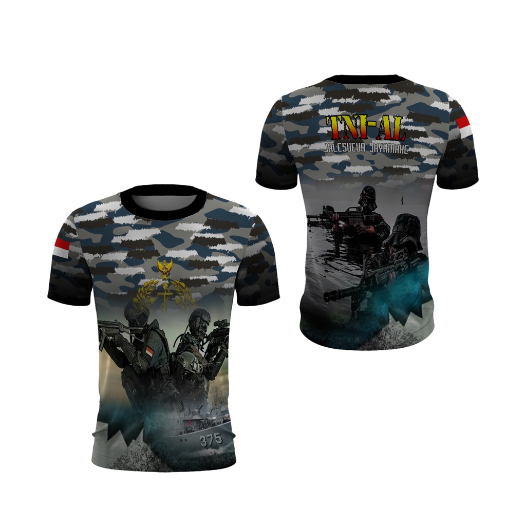 KaosArmy - Kaos TNI-AL Loreng | Kaos TNI-AL Lengan Pendek | Kaos TNI-AL