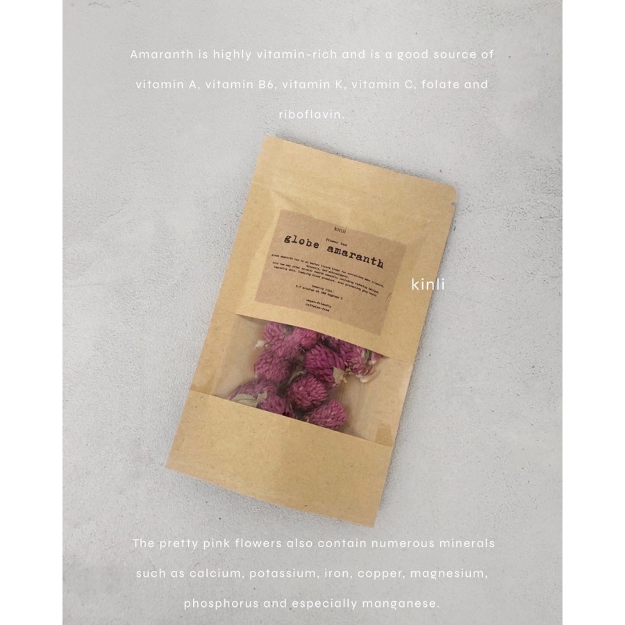 globe amaranth flower tisane herbal tea antioxidant healthy drink 10gr