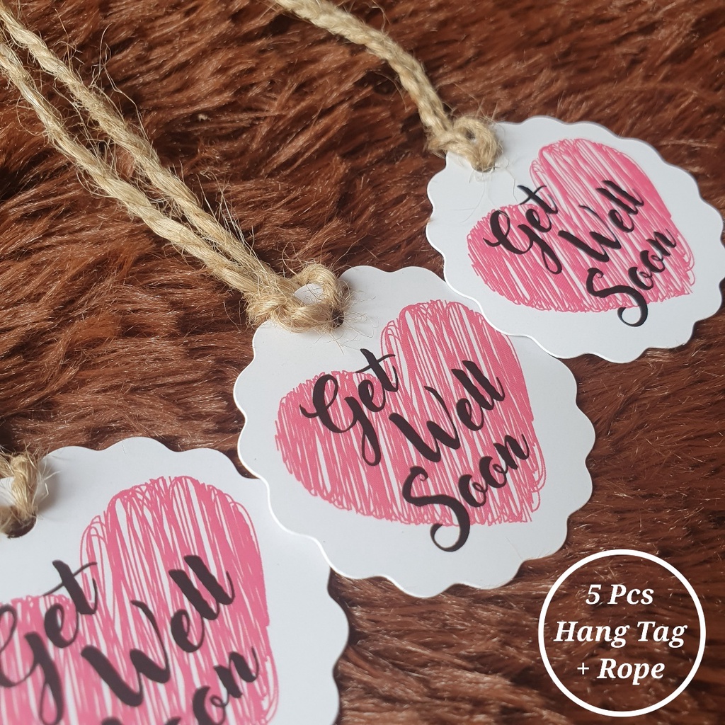 

(5 pcs) Hang Tag + Tali Rami Tulisan "Get Well Soon