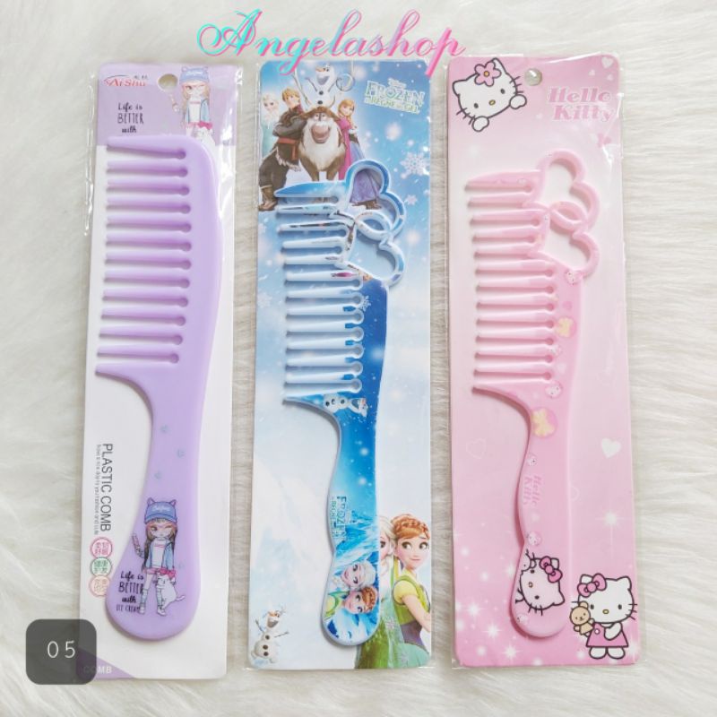 Sisir fancy hellokitty/Sisir karakter/Sisir fancy murah/Sisir fancy frozen ada 3 type