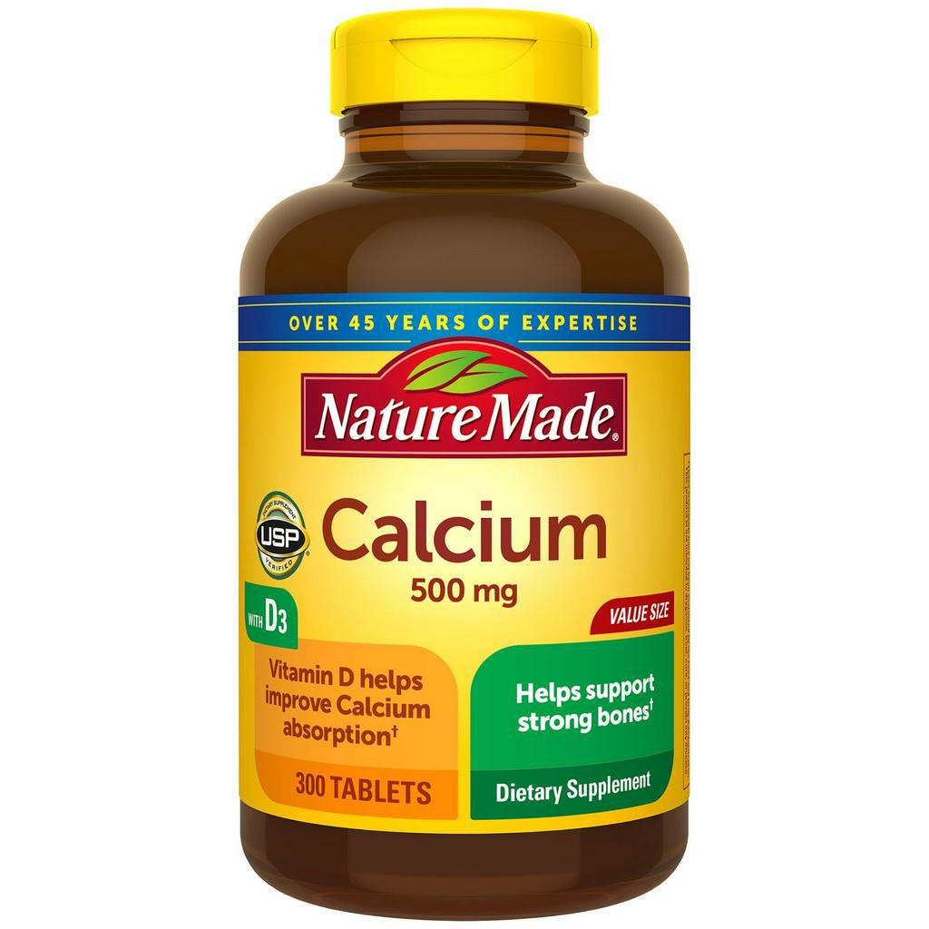 Nature Made Calcium 500 mg + Vitamin D3 300 Tablets