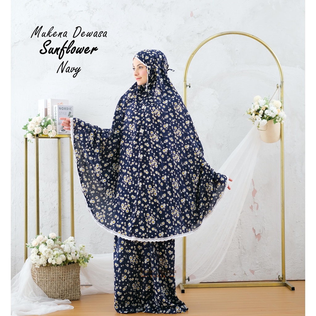 Pusat Beli Mukena Tasik - Mukena Dewasa Katun Rayon Bali Sunflower