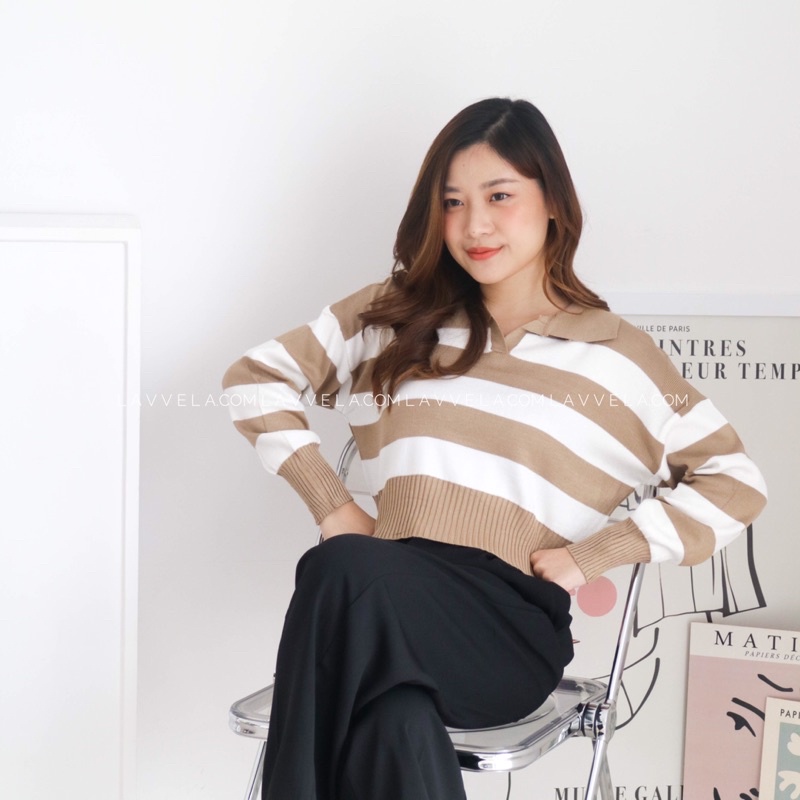 OLIVIA SWEATER LAVVELA | SWEATER RAJUT | SWEATER CROP | SWEATER KOREA