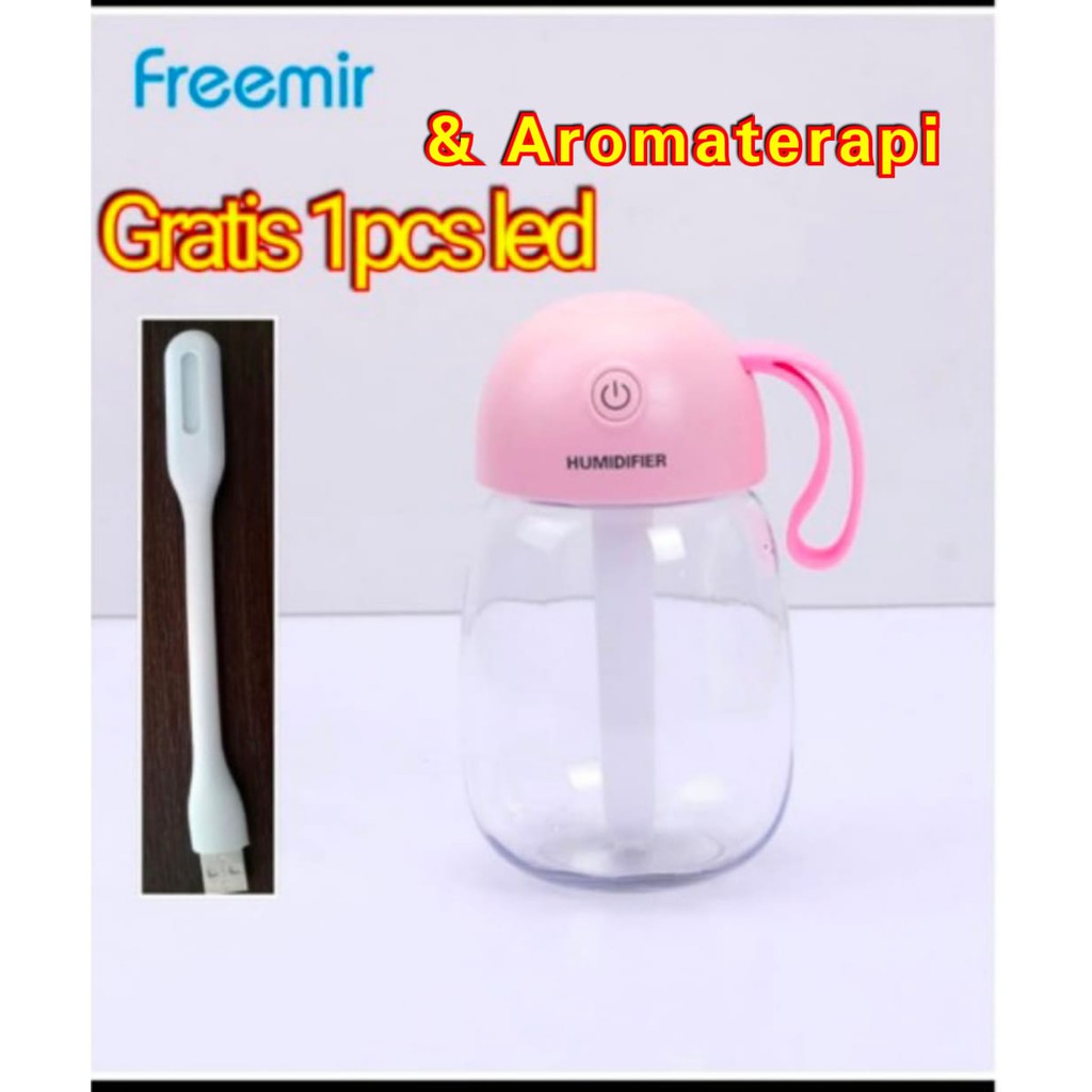 Diffuser Oil / Humidifier / Aroma Terapi - Desain Botol LED Colour 300mL -PINK