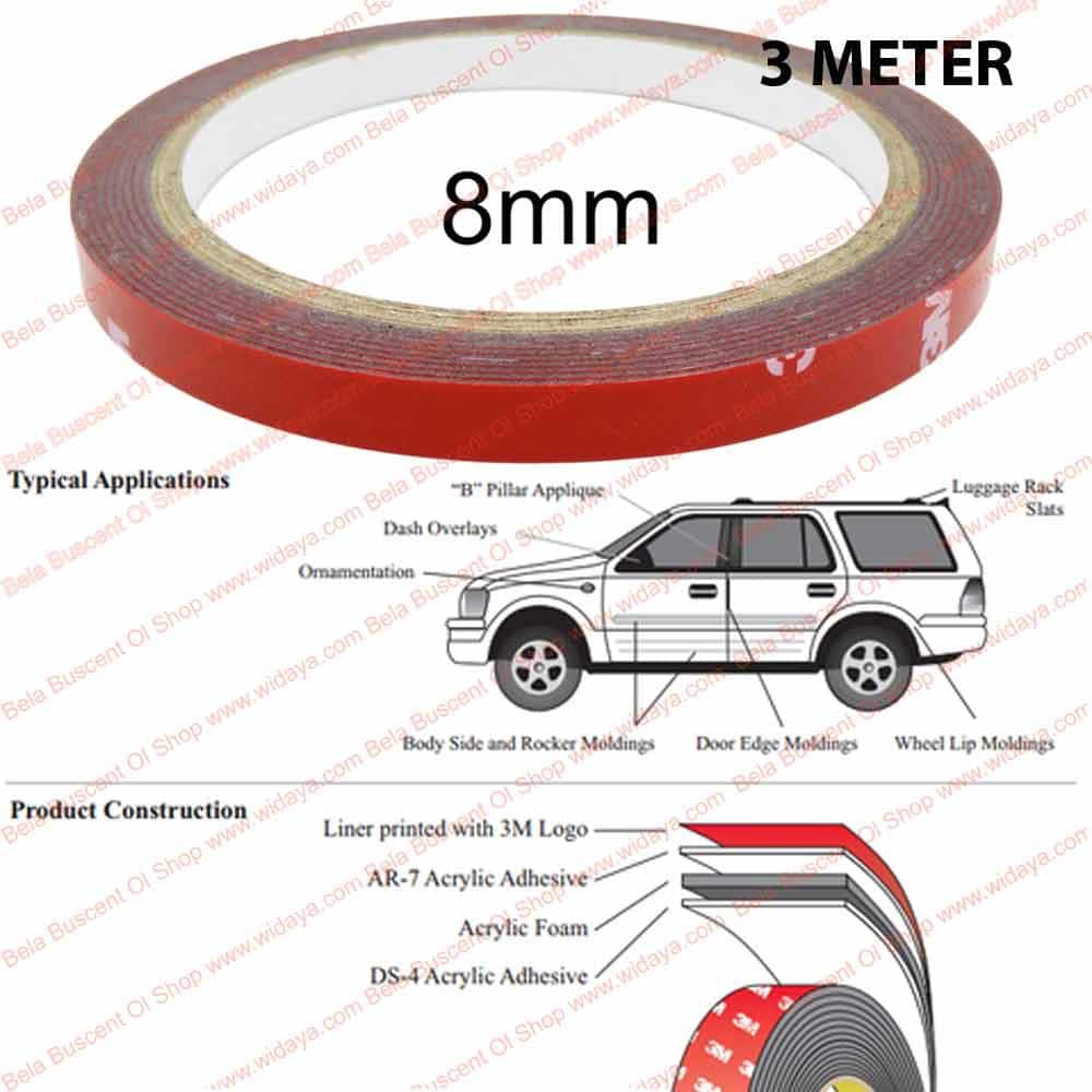 

Solasi Akrilik 3M Serba Guna 2 Roll Double Sided Acrylic Adhesive Tape