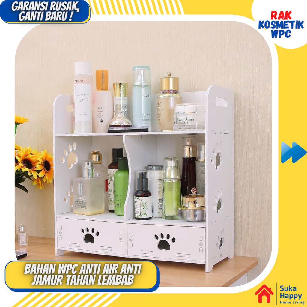 Rak Penyimpanan Skincare Storage Tempat Penyimpanan Kotak Kosmetik Make Up Skincare Bahan WPC Mini