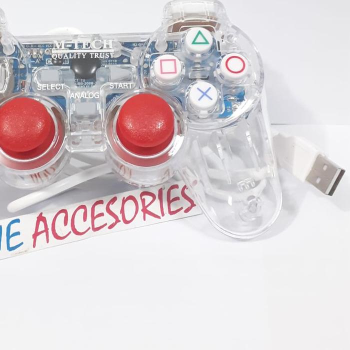 STICK STIK PS PC LAPTOP KOMPUTER/JOYSTICK CONTROLER/JOYSTICK GAMEPAD GETAR STICK STIK PS USB TRANSPA