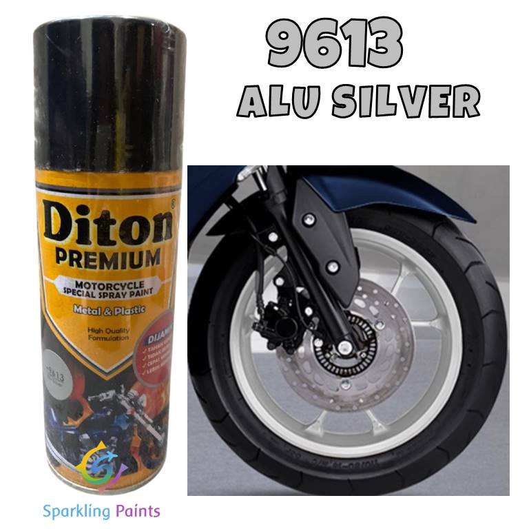 Pilox Diton Premium Alu Silver 9613  400ml Cat Semprot  Perak Aluminium Pylox velg mesin Sepeda Motor Mobil