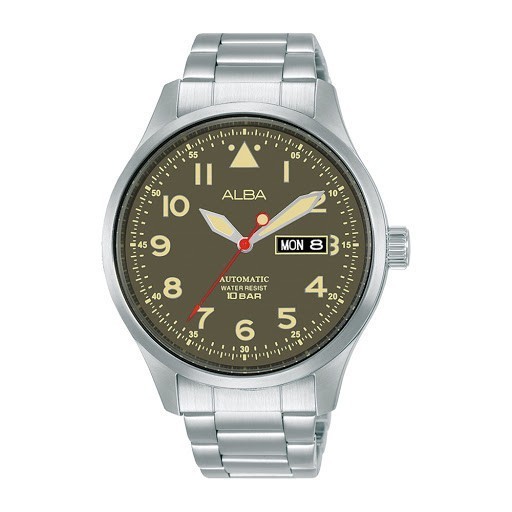 Jam Tangan Alba AL4201 AL4201X1 AUTOMATIC Khaki Green Original & Garansi