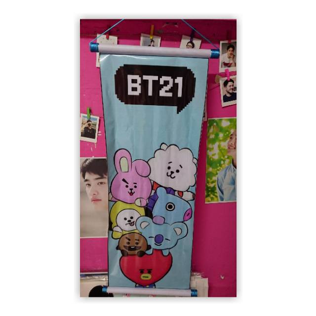 [Bayar di Tempat] Mini Roll Banner Custom EXO/BTS/NCT