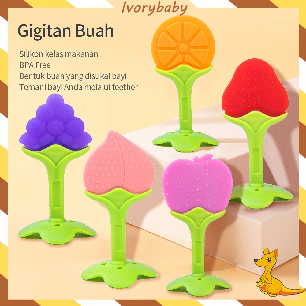 Ivorybaby Gigitan bayi silikon bentuk buah baby teether