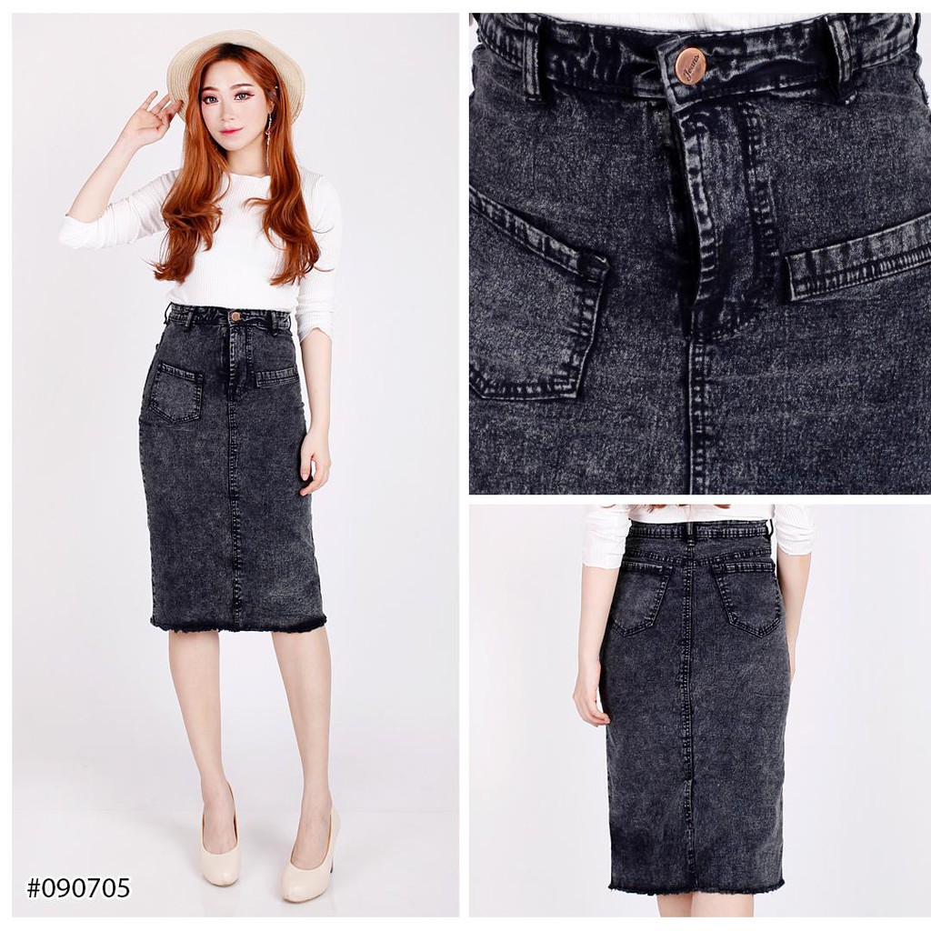 ROK JEANS DENIM 7/8 RAWIS ADA BIGSIZE JUMBO