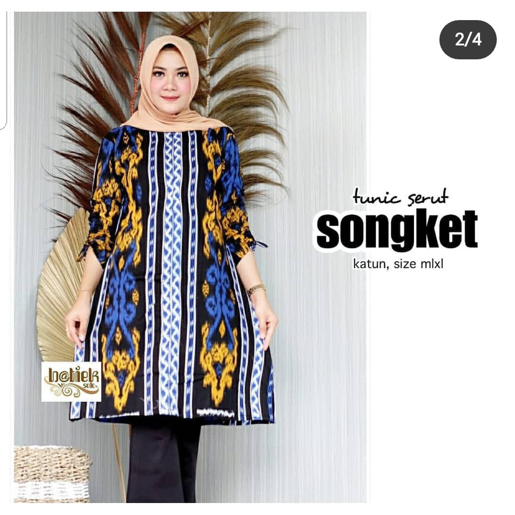 PAKAIAN WANITA TUNIK STYLE KEKINIAN BARU / Tunik Songket Jumbo