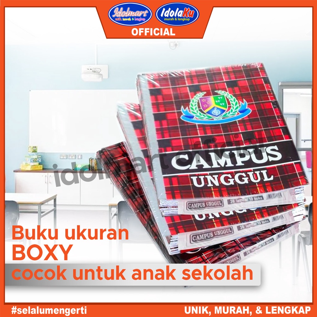 

H7Y IDOLMART Buku Tulis Campus Unggul isi 36 Lembar Buku Tulis sekolah Boxy/10 pcs
