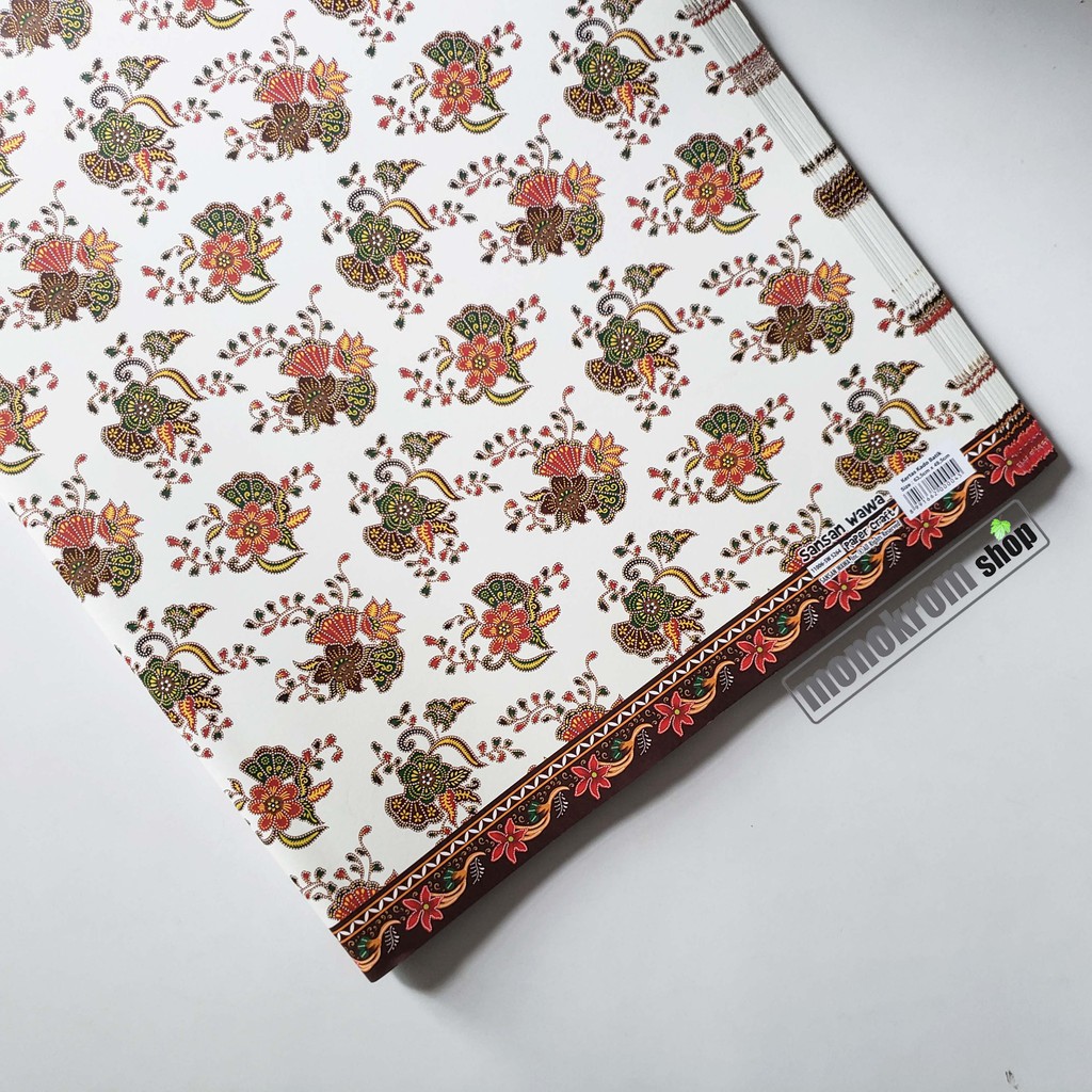 

Kertas Kado Sansan Wawa Motif Batik Bunga Putih Frame - Wrapping Paper