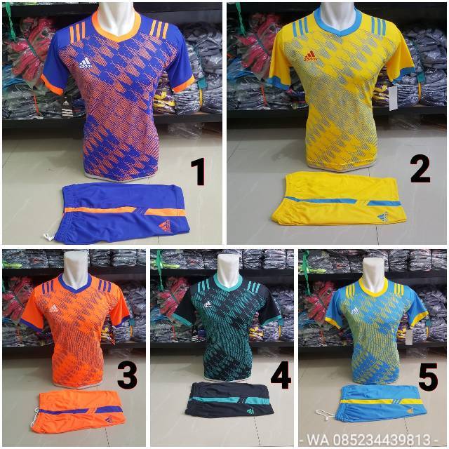 Baju anak kaos olahraga setelan futsal dan sepakbola adidas