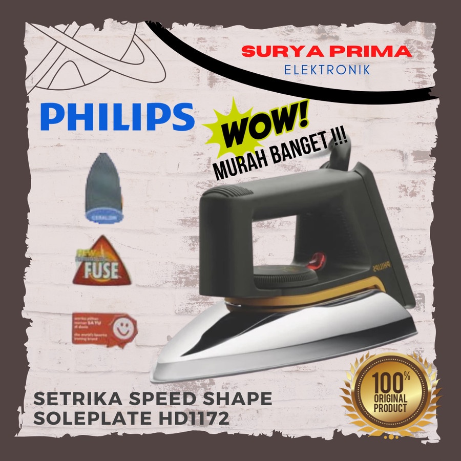Setrika Philips HD 1172 Classic Speed Shape Soleplate