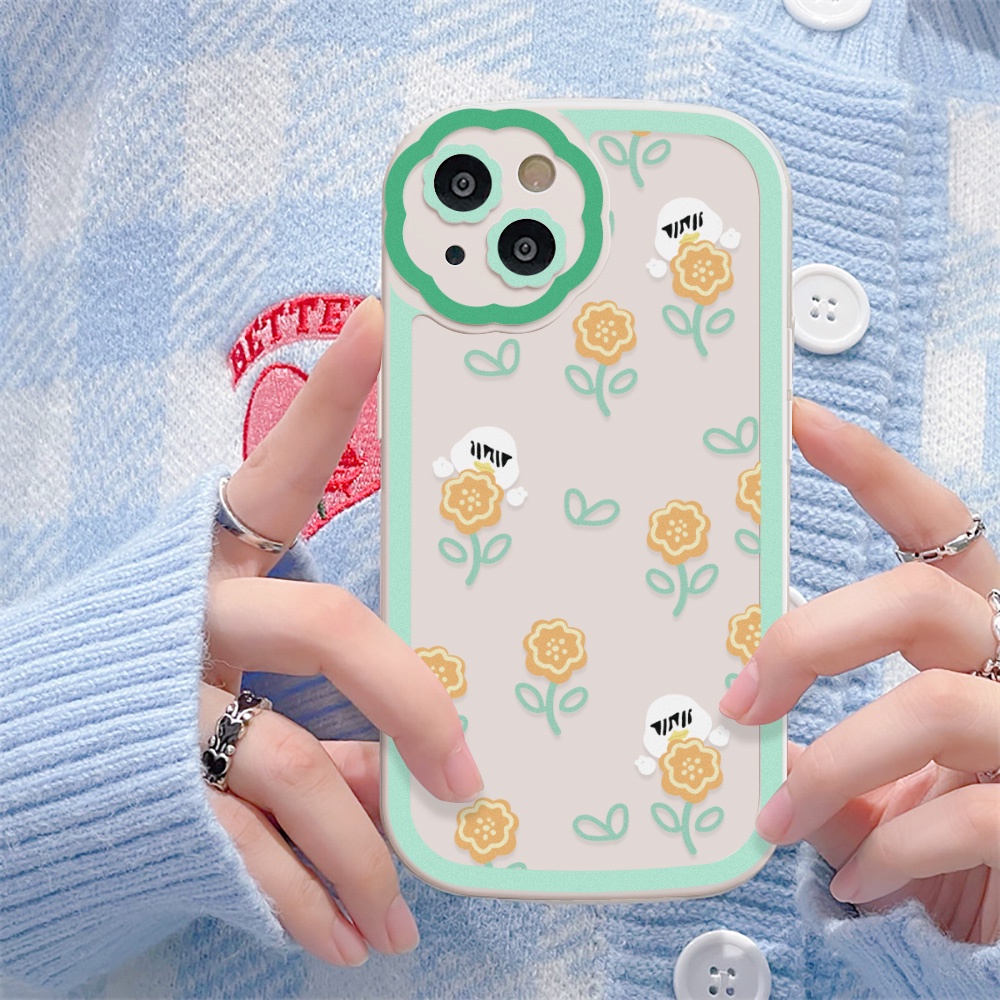 Soft Case Silikon Motif Bunga Untuk iPhone 11 12 13 Pro Max XR X XS Max