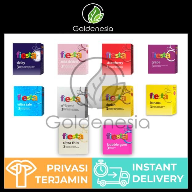 Kondom Fiesta Delay / Max Dotted / Ultra Thin / Lainnya isi 3 Pcs