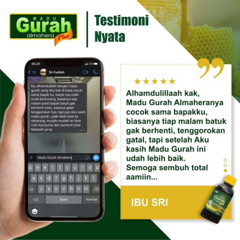 MADU GURAH ALMAHERA 280 GRAM BELI 2 GRATIS 1 MENGATASI BATUK, PILEK, SESAK NAFAS DLL-5