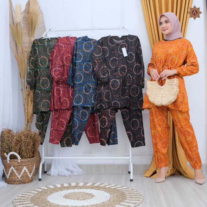 SETELAN CELANA/ SETELAN DASTER KEMEJA/ BABYDOL SETELAN CELANA/ ONE SET MOTIF KEKINIAN/SETELAN WANITA-4