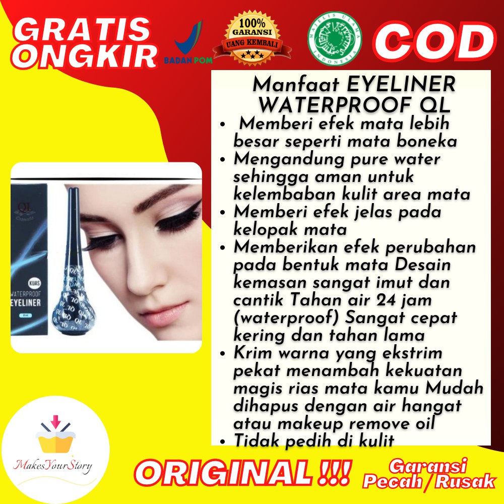 

EYELINER WATERPROOF QL EYELINER ANTI AIR CAIR