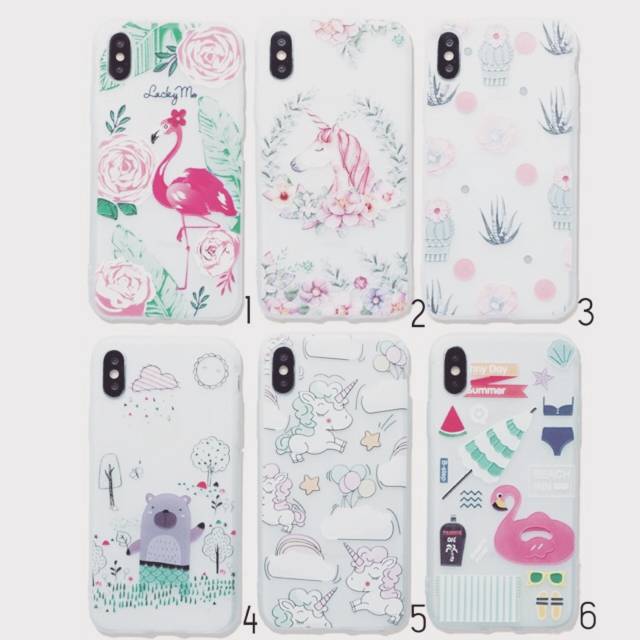 Spring Embossed Case - soft case - print timbul - ip 5 6 6+ 7 7+ 8 8+ - OPPO F1S F3 F5 A37 A39 A57