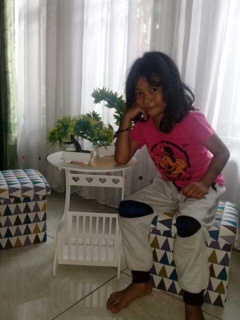 Bonus Taplak - Meja Kopi Bulat - Rak Buku - Meja Samping Sofa (1kg)