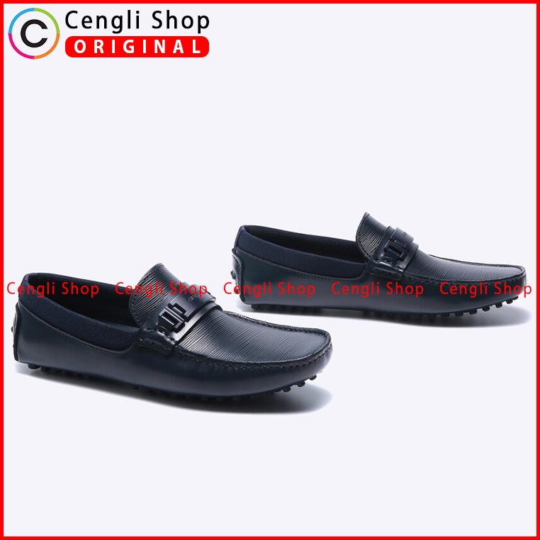 SEPATU PANSUS KULIT EVERBEST PRIA ORIGINAL LOAFER BRANDED BIRU NAVY EM56