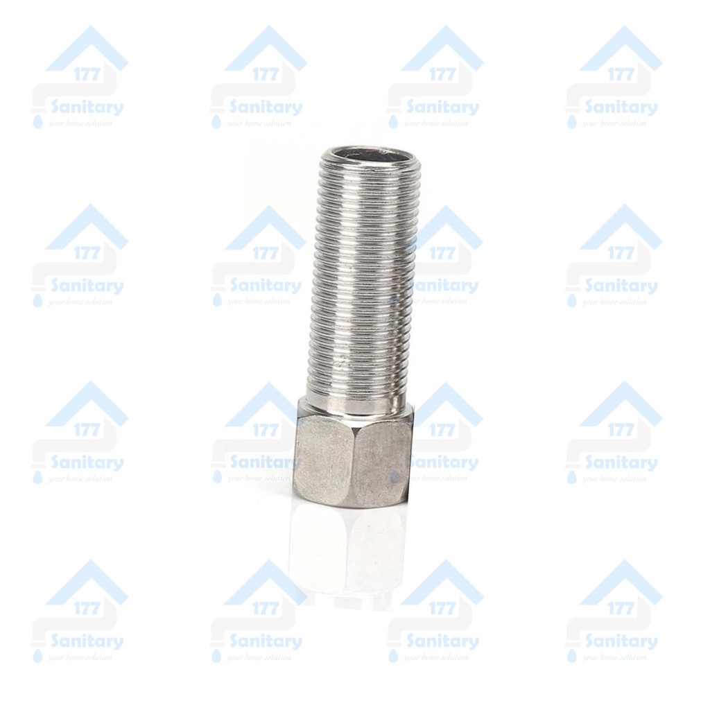 Sok Kran Drat Stainless 5 Cm Uk 1/2 Inch SL5- Sokran Fitting nepel pipa pralon sambungan pipe heater pemanas