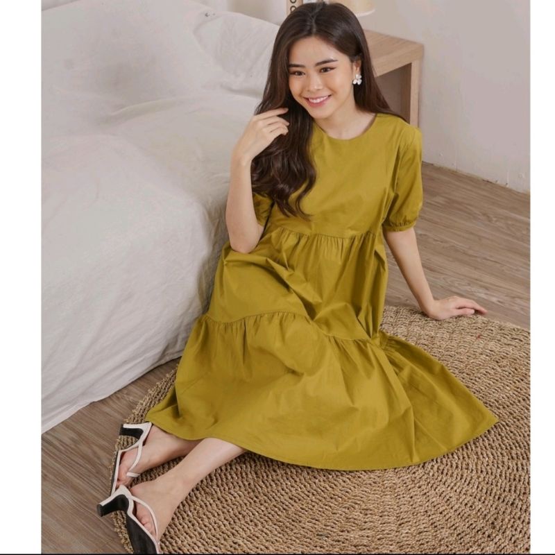 Serly Dress Katun Dress Wanita Casual
