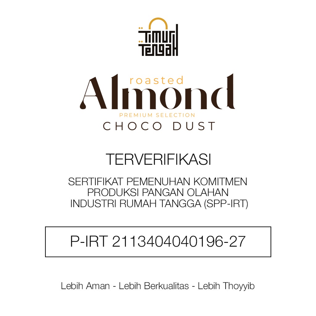 Timur Tengah Kacang Almond Choco Dust 125 gr High Quality