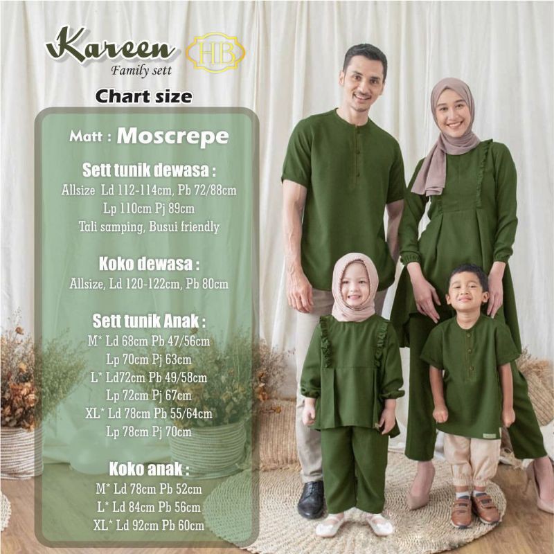 BAJU GAMIS COUPLE KELUARGA LEBARAN KAREEN FAMILY SETT TERBARU 2021