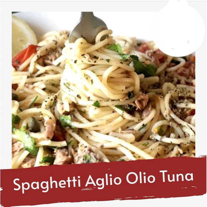 

Spaghetti Aglio Olio Tuna Siap Saji - Siap Makan