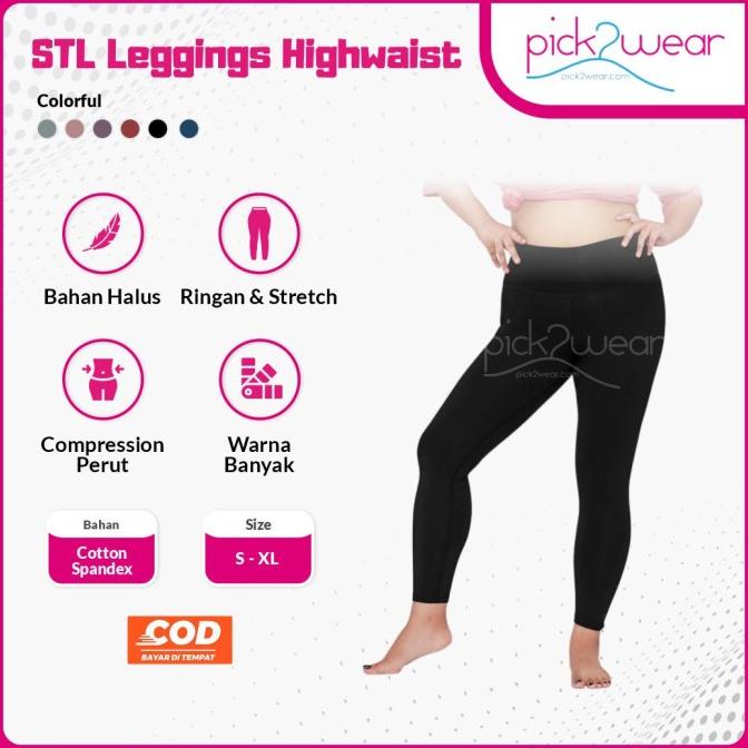 STL Legging Sport Celana Olahraga Senam Yoga FItness Highwaist Black