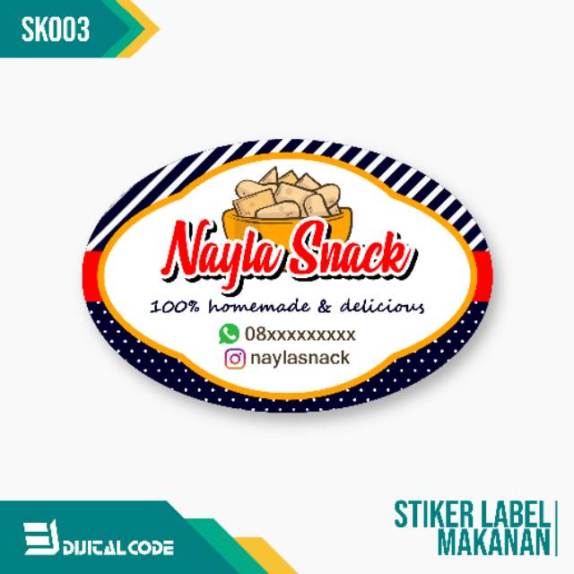 

SKO03 Stiker Label Oval Untuk Kemasan Kue Toples Bungkus Plastik